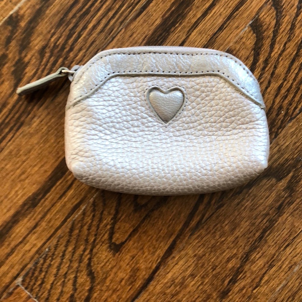 New, Brighton Silver Leather Coin Bag!